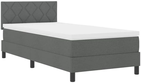 vidaXL Boxspringbett mit Kopfteil Dunkelgrau 90 x 200 cm Stoff 3338735 Bild 4