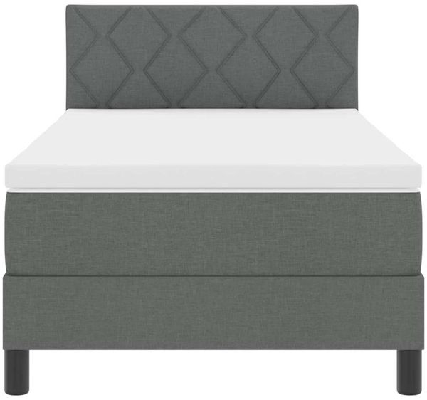 vidaXL Boxspringbett mit Kopfteil Dunkelgrau 90 x 200 cm Stoff 3338735 Bild 7