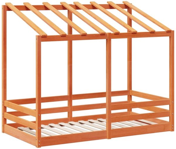 vidaXL Kinderbett mit Dach Wachsbraun 80x160 cm Massivholz Kiefer 847014 Bild 3
