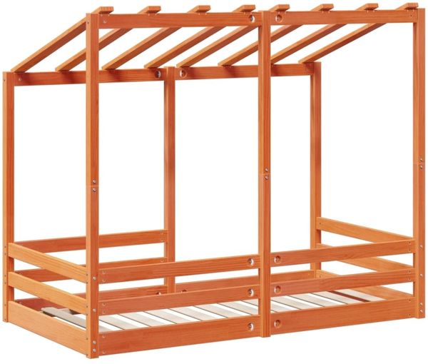 vidaXL Kinderbett mit Dach Wachsbraun 80x160 cm Massivholz Kiefer 847014 Bild 6