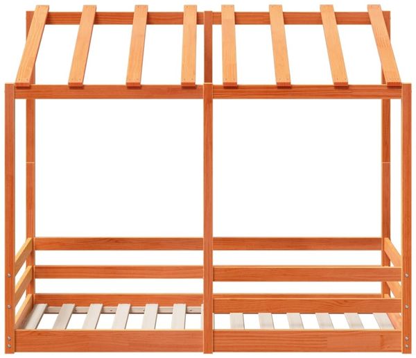 vidaXL Kinderbett mit Dach Wachsbraun 80x160 cm Massivholz Kiefer 847014 Bild 4