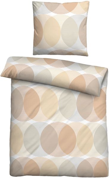 biberna Tencel Bettwäsche 0474493 KREISE, gold, 1x 135x200 cm + 1x 80x80 cm
