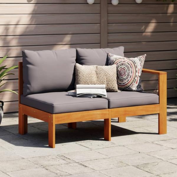 vidaXL Gartensofa mit 1 Armlehne 2-Sitzer Massivholz Akazie 367630