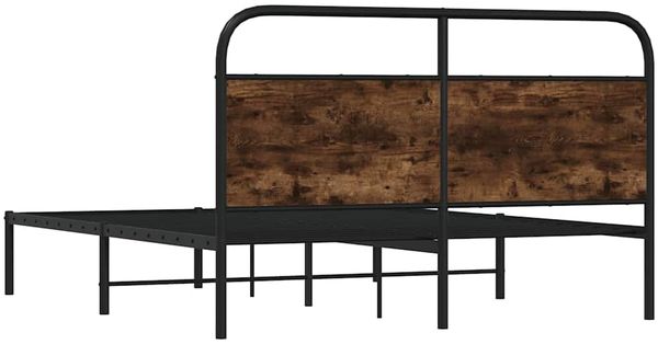 vidaXL Bettgestell ohne Matratze 150x200 cm Räuchereiche Holzwerkstoff 4100211 Bild 7