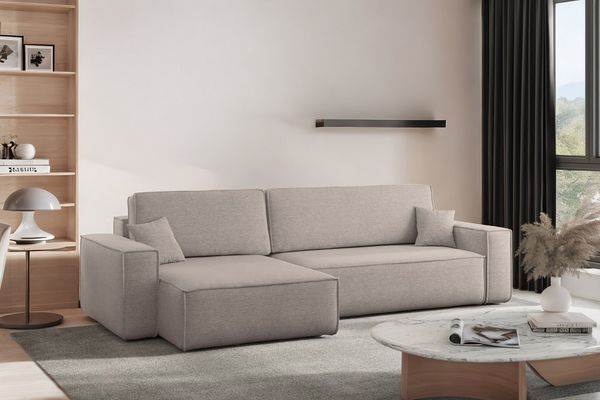 Kaiser Möbel Ecksofa mit schlaffunktion und bettkasten, BEST XL stoff Poso, Quelle, Verita, Mit Bettfunktion und Bettzeugfach