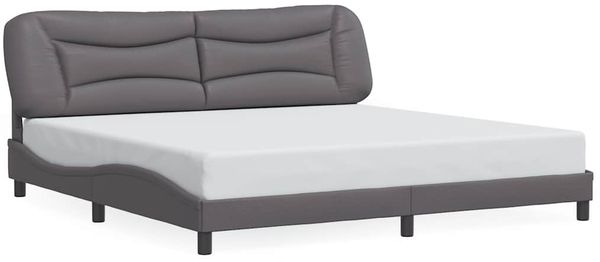 Doppelbett, Bettgestell Modernen ohne Matratze Grau 200x200 cm Kunstleder d2421e