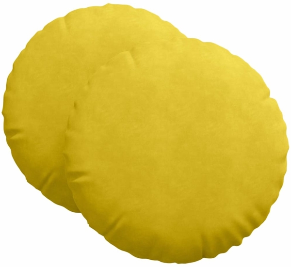 vidaXL Sitzkissen 2 pcs Gelb Ø80 x 29 cm Samt 42014255
