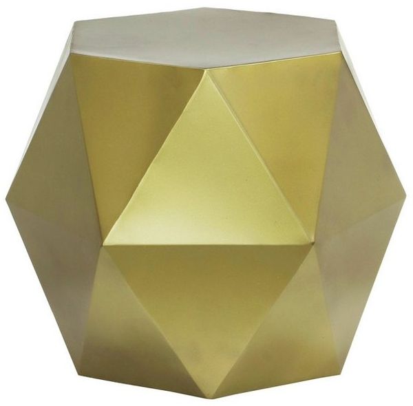 loft24 Beistelltisch Diya, Wohnzimmertisch aus Metall in bronze, Couchtisch, modern