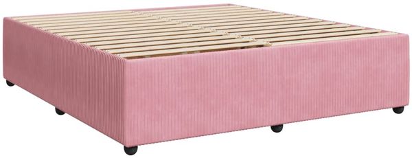 vidaXL Boxspringbett mit Matratze Rosa 180x200 cm Samt 3287823 Bild 6