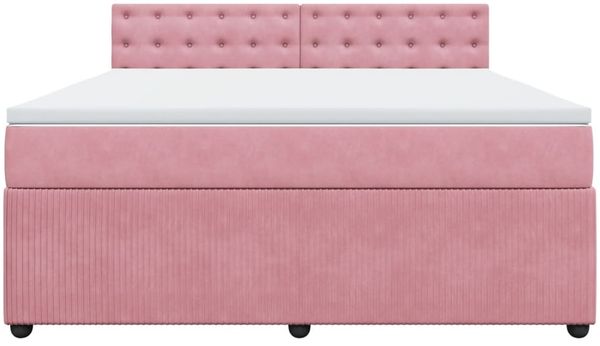 vidaXL Boxspringbett mit Matratze Rosa 180x200 cm Samt 3287823 Bild 4