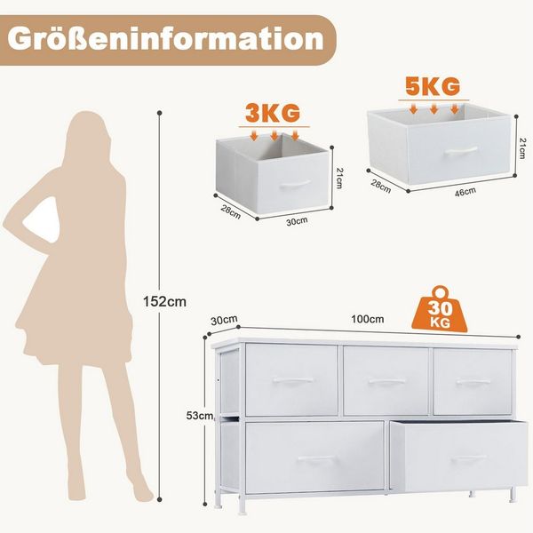 DUMOS Schubkastenkommode Stoffkommode mit Schubladen,Aufbewahrungsschrank, mit 4,5,7,8,9 Schubladen für geschlossenen Stauraum Bild 2