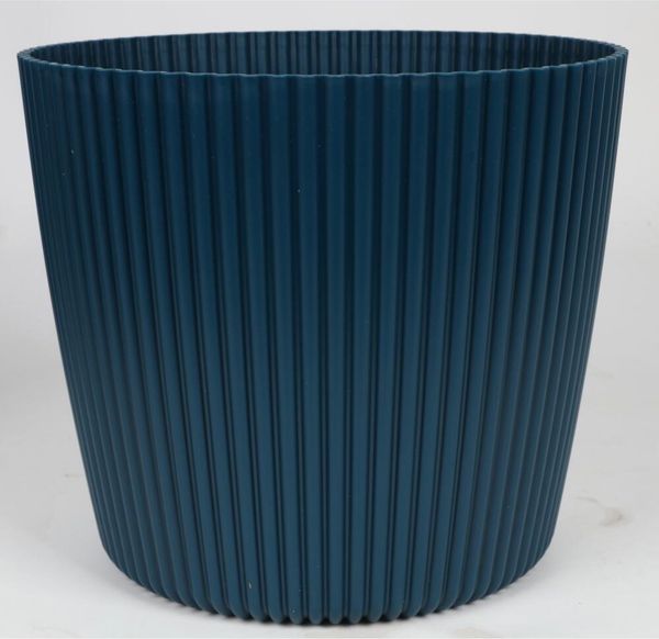 5x BURI Übertopf Milly Rillen Rund Kunststoff Blumenkübel Pflanze Kräutergefäß