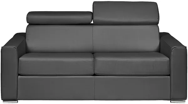 Vente-unique - VIZIR Sofa Leder Grau - B 223 cm94 cm x H 110 cm95 cm x L 216 cm