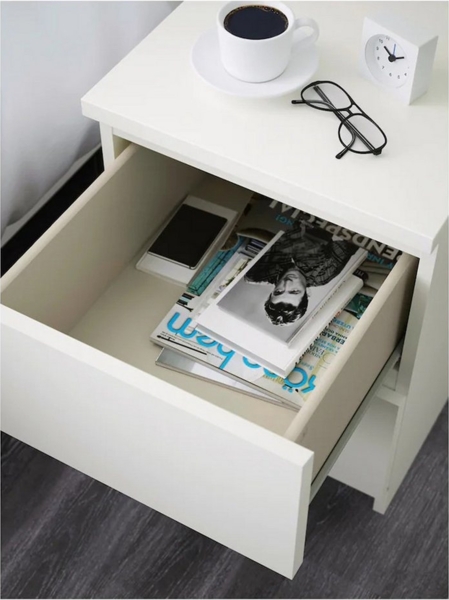 Sarcia. eu Schubkastenkommode MALM Kommode, 2 Schubladen 40x55 cm Weiß Bild 3