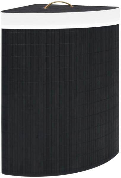 vidaXL Eck-Wäschekorb Bambus Schwarz 60 L 320762