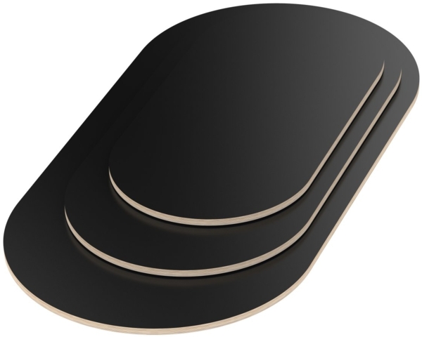 Multiplexplatte Holzplatte Tischplatte Oval melaminbeschichtet schwarz - Größe 120 x 80 cm - Höhe 1,8 cm - Farbe schwarz Bild 2
