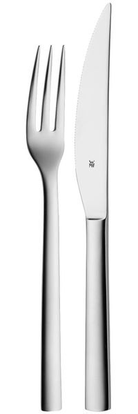 WMF 'Nuova' Steakbesteck, Edelstahl 18/10 silber, spülmaschinengeeignet, 2-tlg.