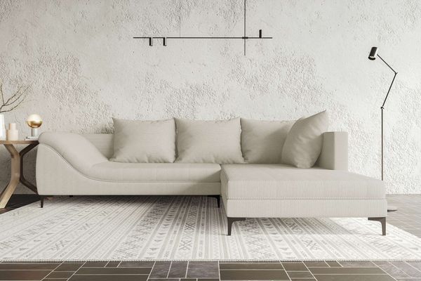 99rooms Loni Ecksofa Cordstoff POSO Greige Rechts