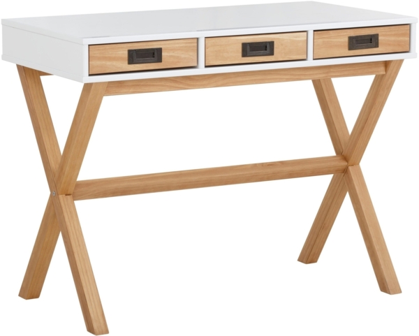 Schreibtisch >Alrik< in Weiß, MDF - 100x75x50cm (BxHxT)