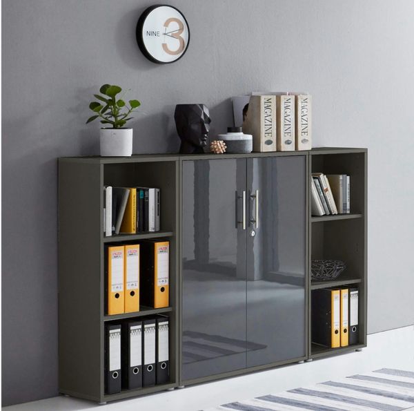 moebel-dich-auf Aktenschrank OFFICE EDITION 2 (Aktenregale/Aktenschränke ideal für DIN A4 Ordner inkl. 2 Einlegeböden, abschließbar, Metallgriffen) Made in Germany