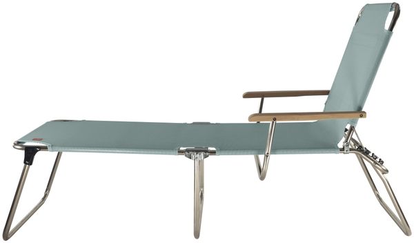 Dreibeinliege Amigo 40+ aus Aluminium mit Armlehne, Salbei