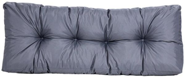 TexDeko® Garden Rückenkissen 120 x 40 x 20/10cm wasserabweisend UV - beständig gesteppt Premium Kissen für Europaletten In- & Outdoor Palettenpolster (Grau)
