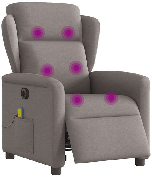 vidaXL Massagesessel Elektrisch Taupe Stoff 3303131 Bild 3