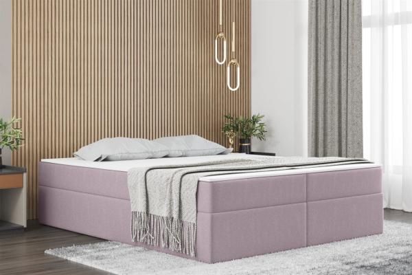 Boxspringbett Schlafzimmerbett PRIMA 200x200cm Stoff Rosa inkl. Bettkasten Bild 2