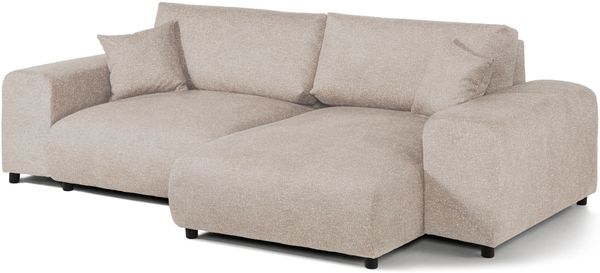 Ecksofa Plüsch 237x144x79 beige PAULINA