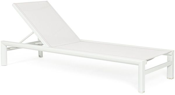 Gartenliege Persiko verstellbar - Textilene Off-White & Aluminium Off-White