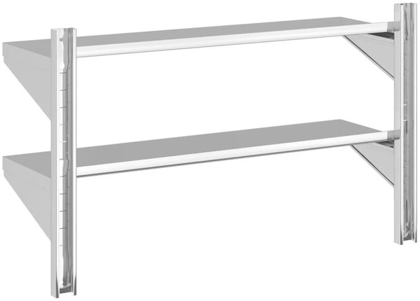 vidaXL Wandregal mit 2 Böden 100x30x60 cm Silbern Edelstahl 30310 Bild 7