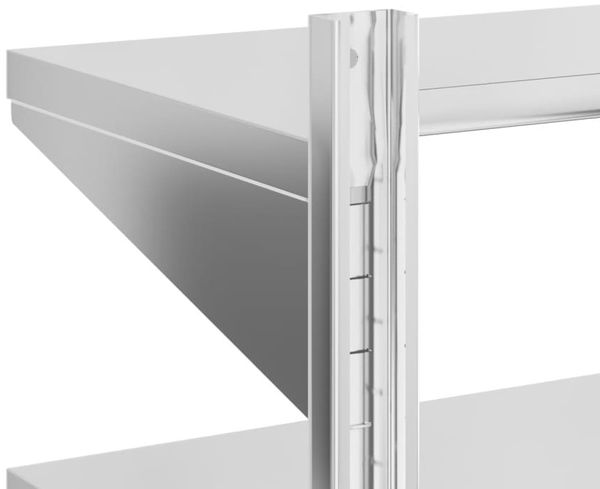 vidaXL Wandregal mit 2 Böden 100x30x60 cm Silbern Edelstahl 30310 Bild 9