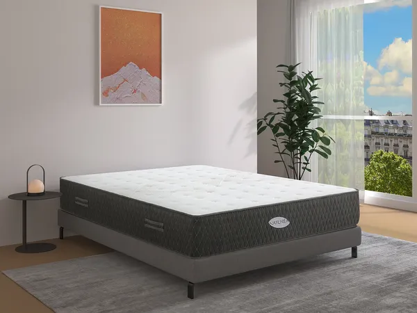 Vente-unique - SOREMA Matratze Stoff Weiß - B 200 cm x H x L 200 cm