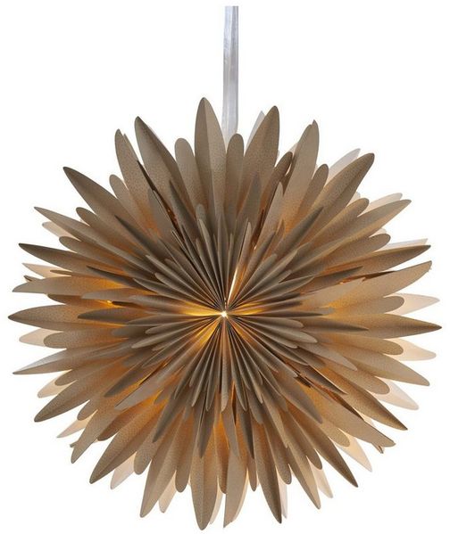 Papierstern Winter beige/gold 3-lagig Ø 60cm