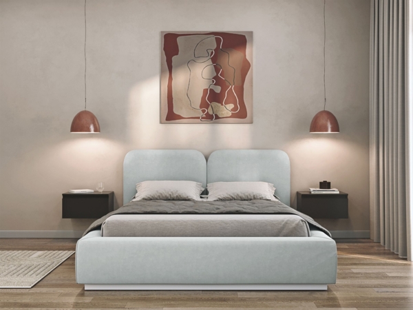 Selsey 'Comoves' Polsterbett 140x200 mit Veloursbezug, Hellgrau Bild 2