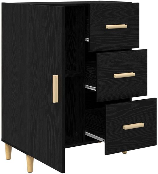 vidaXL Sideboard Schwarz Eichen-Optik 34 x 69,5 x 90 cm Holzwerkstoff 880654 Bild 5