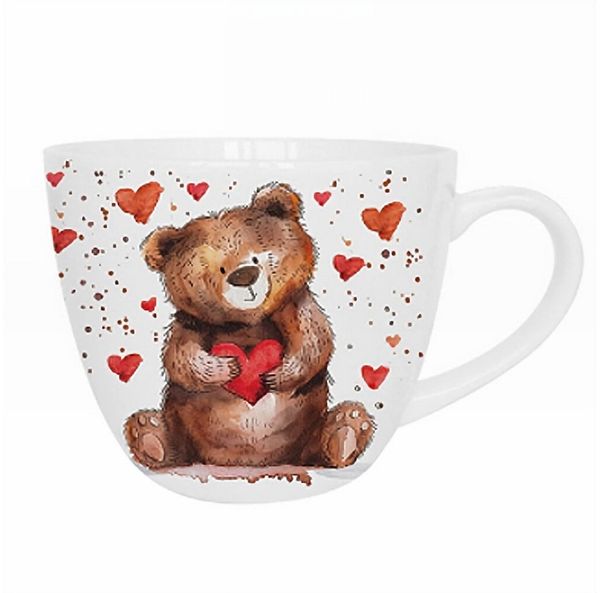 ABYstyle Tasse Romantische Duo Tasse Bär mit Herz 420 ml zum Valentinstag, Fan Tasse