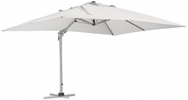 Ampelschirm Saragozza - Aluminium & Polyester-Stoff, Grau, 3x4 m