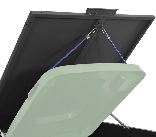 vidaXL Mülltonnenbox für 3 Tonnen Schwarz 207x79x117 cm Stahl 3279978 Bild 8