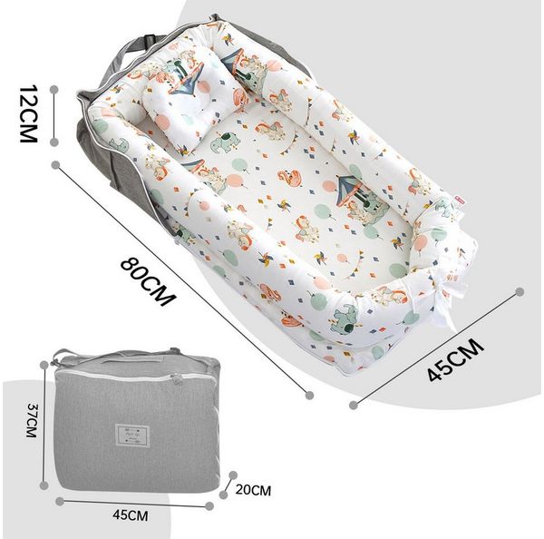 SEHAUSEU Kuschelnest Kuschelnest Bettnestchen Babylounge Babykokon Handtaschendesign, Wickelauflage