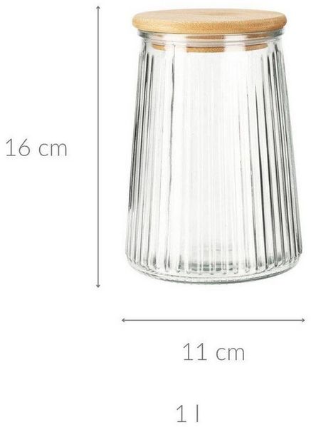 Vorratsdosen mit Rillen 1000ML KITCHEN MARKET