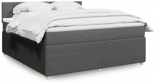 vidaXL Boxspringbett mit Matratze Dunkelgrau 180x200 cm Stoff 3289836