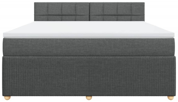 vidaXL Boxspringbett mit Matratze Dunkelgrau 180x200 cm Stoff 3289836 Bild 5