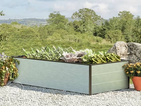 GFP HALFSIZE Aluminium Hochbeet - Platzsparendes & Stabiles Gartenbeet in Aluminium eloxiert - 150 x 77 x 39 cm - Ideales halbhohes Modell für Familien-Gartenspaß