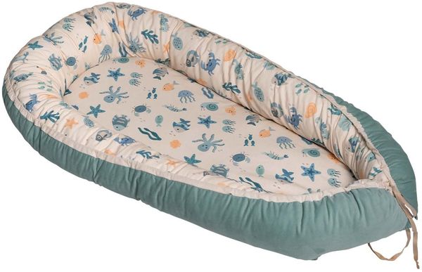 ULLENBOOM Babynest – OEKO-TEX Materialien, Made in EU – Babynestchen Neugeborene, Kuschelnest Baby, tragbares Reisebett, gepolstert & waschbar (55x95 cm)