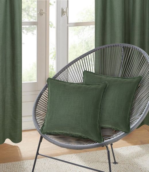 LeGer Home by Lena Gercke Dekokissen Marusha, Leinenoptik, 50x50 Dekokissen, Fransen, modern, ohne Füllung, 1 Stück