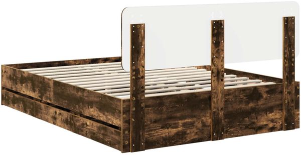 vidaXL Bettrahmen Geräucherte Eiche 140 x 200 cm Holzwerkstoff 3412182 Bild 10