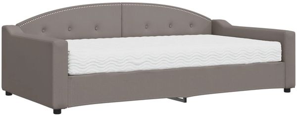 vidaXL Tagesbett mit Matratze Taupe 100x200 cm Stoff 3197520 Bild 2