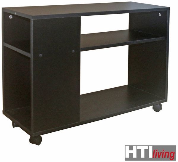 HTI-Living Beistelltisch Beistelltisch auf Rollen Thekla Schwarz (Stück, 1-St, 1 Beistelltisch), Rollregal mit 2 Fächern Bild 3