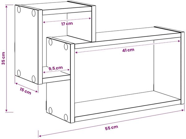 vidaXL Wandregal Wandhalterung Sonoma-Eiche 55 x 15 x 35 cm 8012110 Bild 7